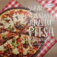 Suhkru kogus sees Suur hakkliha-juustupitsa tomatikastmega
