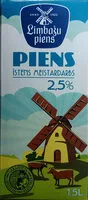 Jumlah gula yang masuk 2.5% pasterizēts piens