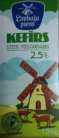 入っている砂糖の量 2.5% kefīrs
