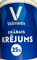 Amount of sugar in 25% skābais krējums