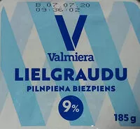 Amount of sugar in 9% pilnpiena biezpiens, lielgraudu