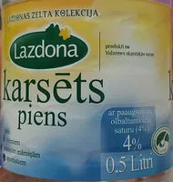Sokerin määrä sisällä 4% karsēts piens