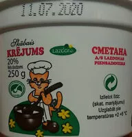 Sokerin määrä sisällä 20% skābais krējums