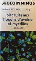 Cantidad de azúcar en Biscruits aux flocons d'avoine et myrtilles