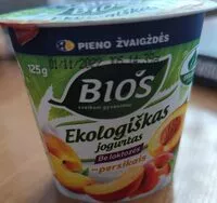 入っている砂糖の量 Ekologiškas jogurtas su persikais