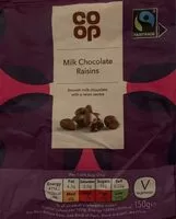 Suhkru kogus sees Milk Chocolate Raisins