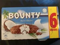 入っている砂糖の量 Bounty Barres glacées (6 gratuits)