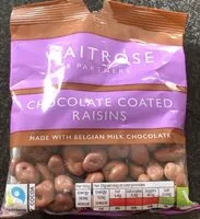 Suhkru kogus sees Chocolate coated raisins