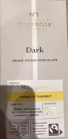 Cantidad de azúcar en Dark 75% madagascar ginger & turmeric