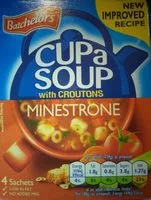 İçindeki şeker miktarı Cup a soup with CROUTONS MINESTRONE