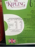 Сахар и питательные вещества в Mr kipling