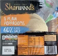 Sokerin määrä sisällä Plain poppadoms