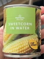 Quantité de sucre dans Sweetcorn in water