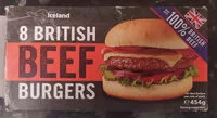 Cantidad de azúcar en 8 British Beef Burgers