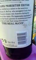 Sucre et nutriments contenus dans The real mccoy