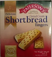 Sokerin määrä sisällä Clotted Cream Shortbread Fingers