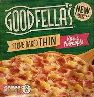 Sokerin määrä sisällä Stone Baked Thin Ham & Pineapple Pizza