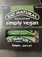 İçindeki şeker miktarı Simply Vegan Peanuts, Coconut and Chocolate Fruit & Nut Bars 3 x