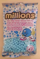 Amount of sugar in Millions Bubblegum