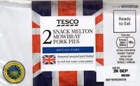 Amount of sugar in 2 Melton Mowbray Pork Pies
