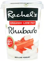 Suhkru kogus sees Rachel's Organic Rhubarb bio-live yogurt