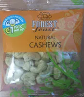 Cantidad de azúcar en Natural cashews