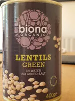 Suhkru kogus sees Green lentils