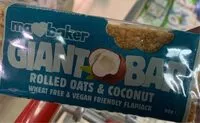 Sokerin määrä sisällä Giant bar rolled oats & coconut