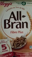 入っている砂糖の量 All-bran fibre plus