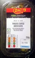 İçindeki şeker miktarı Pimento stuffed green olives