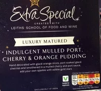 Amount of sugar in Indulgent Mulled Port Cherry & Orange Pudding