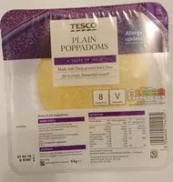 Sokerin määrä sisällä Plain Poppadom