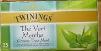 入っている砂糖の量 Twinning Thé Vert Menthe