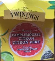 入っている砂糖の量 Twinings Pamplemousse citron citron vert