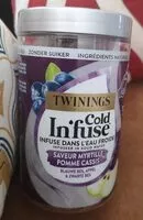 入っている砂糖の量 Cold infuse Saveur myrtille, pomme, cassis