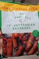 Suhkru kogus sees Vegetarian sausages