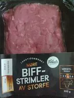 Cantidad de azúcar en Biffstrimler av storfe