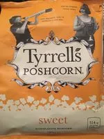 Quantité de sucre dans Tyrrells Sweet Popcorn