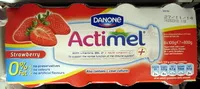 Cantidad de azúcar en 0% added sugar 0% fat strawberry Actimel