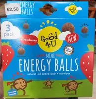 Sokerin määrä sisällä Kids Mini Soft Energy Balls Fraise