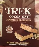 Suhkru kogus sees Cocoa Oat Protein Flapjacks Chocolate Flavour Topped 3 x