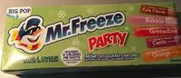 Cantidad de azúcar en Mr. Freeze Party