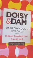 İçindeki şeker miktarı Dark chocolate maple, toasted rice & pink salt