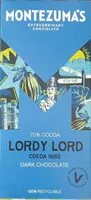 Quantité de sucre dans Lordy Lord cocoa nibs dark chocolate