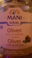 İçindeki şeker miktarı Olives vertes, au naturel