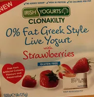 Сахар и питательные вещества в Irish yogurts clonakilty