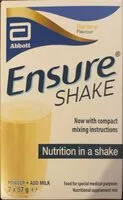 Quantité de sucre dans Ensure shake sachet