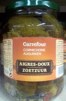 Sokerin määrä sisällä Cornichons aigres-doux