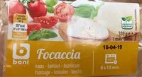 Suhkru kogus sees Focaccia fromage tomates basilic