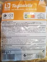 Quantité de sucre dans Tagliatelles aux oeufs frais